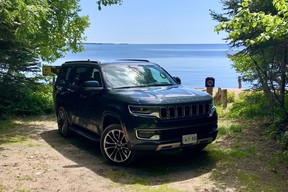 2022 Jeep Wagoneer on the shores of Lake Superior, Ontario