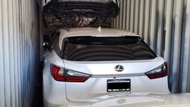 Recovered Lexus vehicles that were stolen last spring in Metro Vancouver by a ring of thieves from Eastern Canada, using sophisticated computerized methods to make their own copy of the vehicle key fobs. The vehicles were recovered in a bust by the Integrated Municipal Provincial Auto Crime Team on May 31.