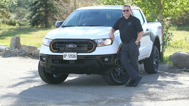 Chris Skelton with the 2022 Ford Ranger. CREDIT: Jim Wells
