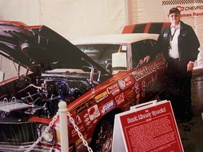 Buck Kinney with his multi record setting 1971 Chevelle convertible before it was sold at the 2013 Barrett-Jackson Auction for $50,000 U.S.