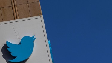 A Twitter logo is seen outside the company's headquarters in San Francisco, California, U.S., April 25, 2022.