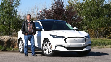 Rod Johnson with the 2022 Ford Mach-E Premium in Calgary.