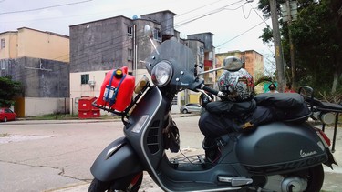 A photo from Sebastien and Lorraine's Vespa trip, from Quebec to Costa Rica