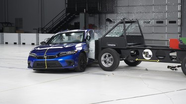 The new IIHS side crash test better simulates being hit by an SUV