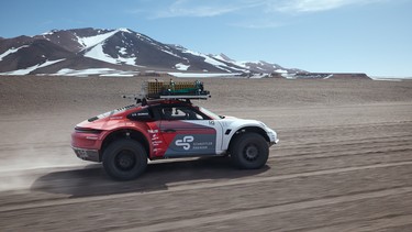 A pair of modified Porsche 911s took on the world's tallest volcano