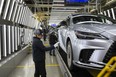 The fifth-generation Lexus RX being assembled on a Canadian assembly line