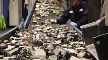 Battery material being recycled in a Li-Cycle plant