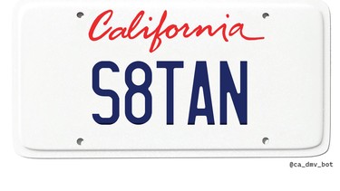An image of a California custom licence plate