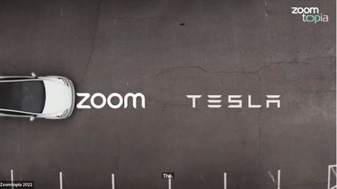 A Tesla-Zoom partnership promotional image