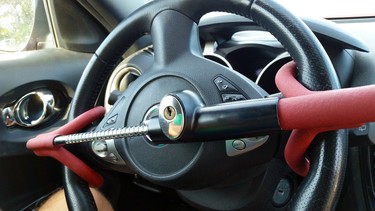 Anti-theft steering wheel locks can be thwarted, but deter thieves seeking a quick getaway.