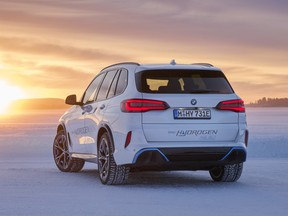 A 2023 BMW iX5 Hydrogen in Arjeplog, Sweden, in February 2022