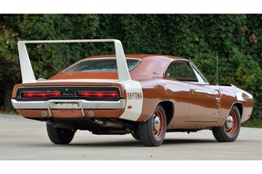 A 1969 Dodge Charger Daytona Hemi four-speed sold by Mecum Auction in January 2023 for US$1.43 million