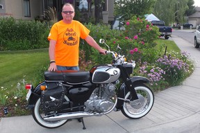 Earl Quantz, here with his 1968 Honda Dream, is organizing the Move Your Soul Community Motorcycle Show. The event takes place at New Horizon Mall just north of Calgary, and will be held the first weekend in February. CREDIT: Earl Quantz