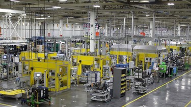 The factory floor at GM's Flint Engine Assembly in Michigan, which builds V8 and V6 engines