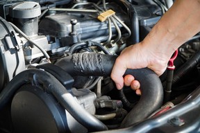 Coolant and other such hoses should be inspected for cracks, bulges, or other signs of failure.
