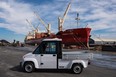 Max-EVs manufactured by Westward Industries of Winnipeg at the Federal Marine Terminal at the Port of Hamilton, Ontario