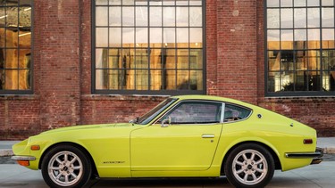 The "Gimlet Z," a 1973 Datsun 240Z owned by Bring a Trailer and auctioned off in March 2023 as the site's 100,000th listing