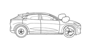 Eine Illustration aus einem von Ford eingereichten Patent für einen Allrad-Burnout-Modus für Elektrofahrzeuge