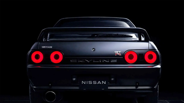 A teaser for an electric Nissan GT-R R32