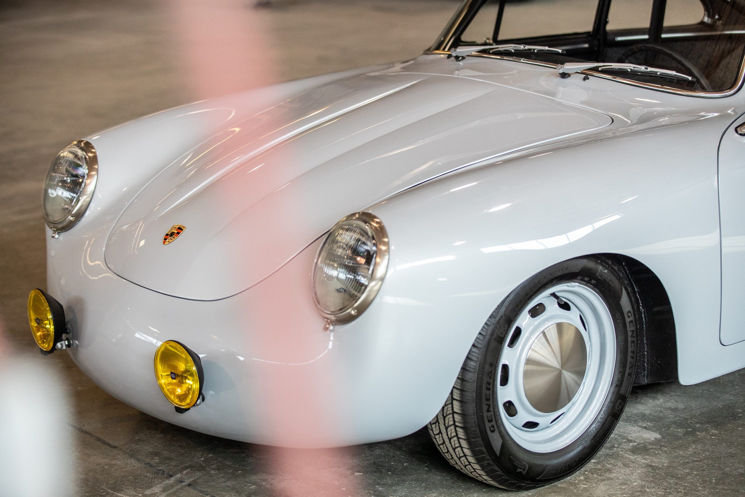 An electric Porsche 356, converted by North American Electric Vehicles