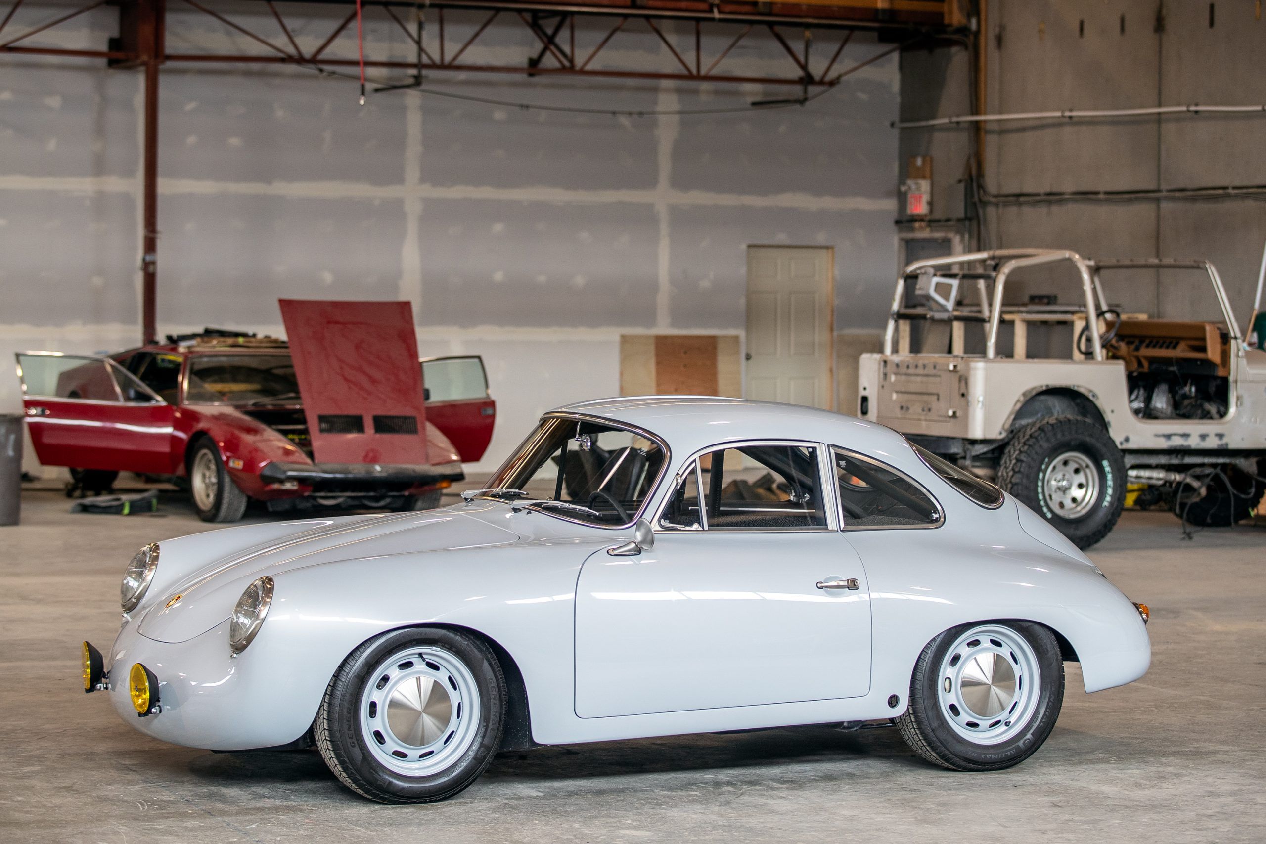 An electric Porsche 356, converted by North American Electric Vehicles