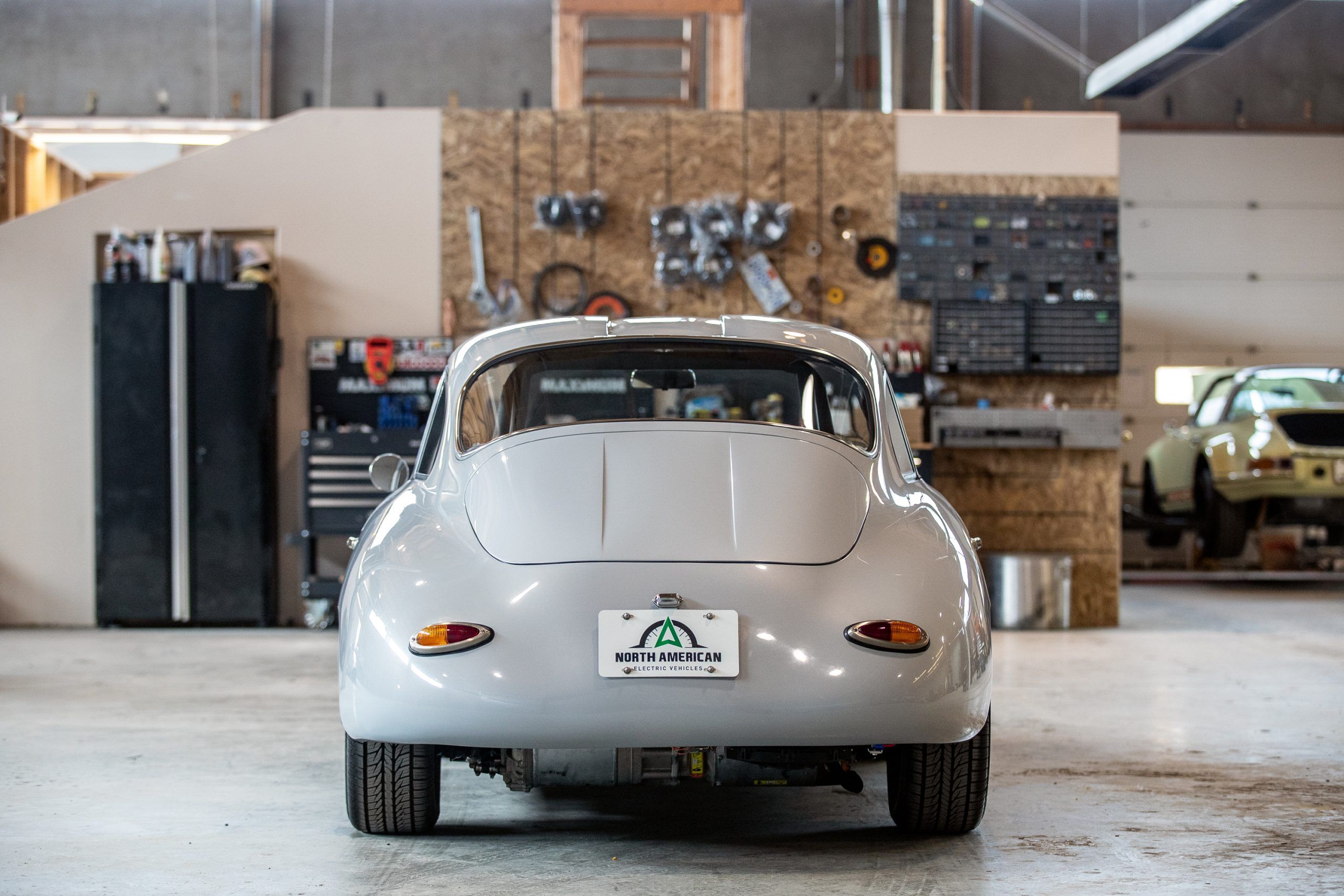 An electric Porsche 356, converted by North American Electric Vehicles