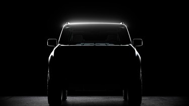 A teaser image of the 2026 Scout Motors Ev
