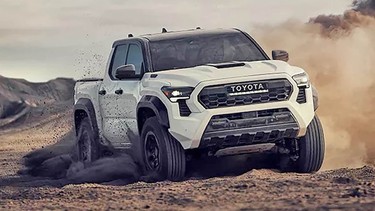 A leaked image of the 2024 Toyota Tacoma, uncovered by enthusiasts at 4thgentacoma.com