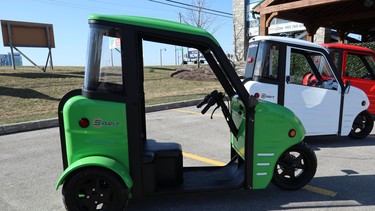 The all-electric, three-wheeled SARIT has removable doors