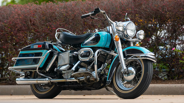 A 1976 Harley-Davidson FLH Bicentennial owned by Elvis Presley, and auctioned by Mecum in May 2023