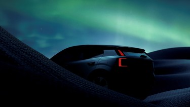 A teaser for the 2024 Volvo EX30