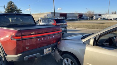 Rivian R1T rear-end collision