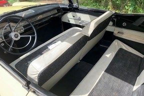 The original interior of the 1958 Ford Skyliner is in excellent condition.