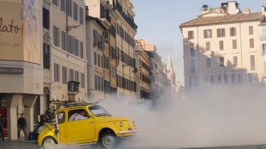 Tom Cruise pushing a modified Fiat 500 to its limits in "Mission: Impossible—Dead Reckoning"