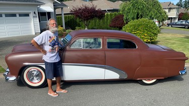 Bob Mortimer with his historic custom car.