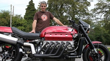 Allen Millyard with his Viper-V10-powered motorcycle