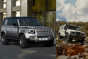 Auf den ersten Blick, der aktuelle Land Rover Defender.  A droite, l'Ineos Grenadier.  Lequel bevorzugt-vous?