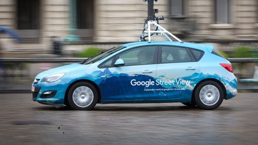 A Google Street View car in front of the Belgian Royal Palace in Brussels, during a press opportunity on the occasion of the 15th anniversary of the Google Street View platform, Tuesday 24 May 2022