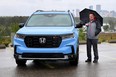 Chris Thurber with the 2023 Honda Pilot in Calgary.