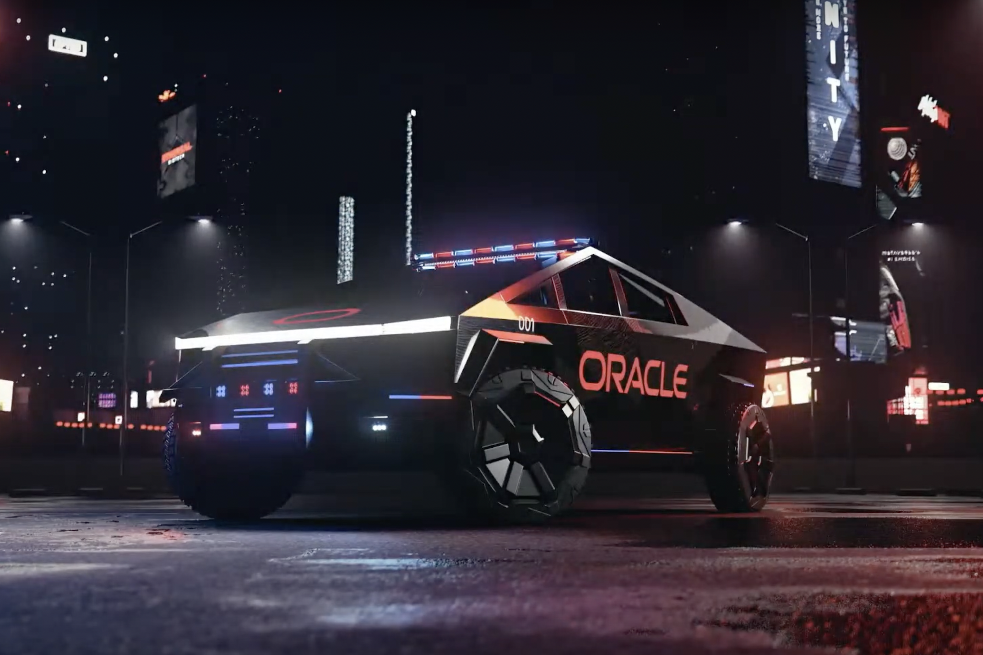 Oracle’s Futuristic Cybertruck Concept for Police Forces: Revolutionizing Law Enforcement