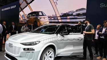 Despite not having 'auto show' in its title, the IAA Mobility show in Munich had many of the trappings of a traditional auto show, including this preview of the 2024 Audi Q6 e-tron.