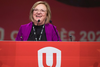 Lana Payne speaks on stage as Unifor, Canada's largest private-sector union, announce her as their new president to replace outgoing leader Jerry Dias in Toronto, Ontario, Canada August 10, 2022