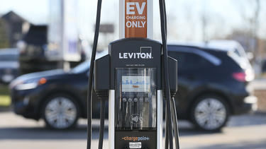 A ChargePoint electric-vehicle charger in Windsor, Ontario in November 2021