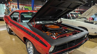 A 1970 Plymouth AAR 'Cuda restored by Mauro Brocca and Jeff Cabot, at the 2023 Muscle Car and Corvette Nationals
