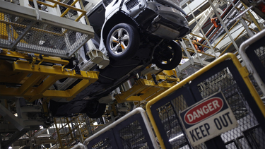 A Toyota RAV4 hybrid sport-utility vehicle moves down the assembly line at the Toyota Motor Corp. manufacturing plant in Georgetown, Kentucky, U.S., on Thursday, August 29, 2019