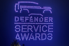 A drone show above the 2023 Land Rover Defender Service Awards