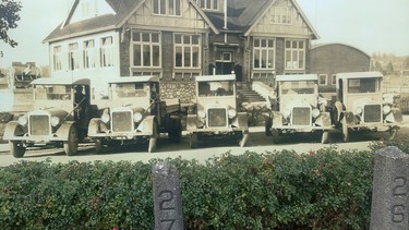 A fleet of 1920’s trucks in Surrey not far from the location of the BC Vintage Truck Museum in Cloverdale.
