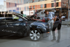 Tesla vehicles are displayed in a Manhattan dealership on September 8, 2020 in New York City