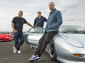 'Top Gear' presenters Chris Harris (left), Freddy Flintoff, and Paddy McGuinness