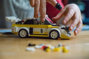 A LEGO Audi rally car from the Speed Champions series